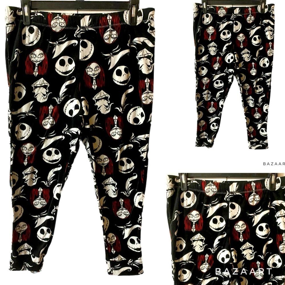 Disney Velour Joggers, Pajama, Pants, Nightmare Before Christmas, Sz L​​, PJ - Picture 8 of 8